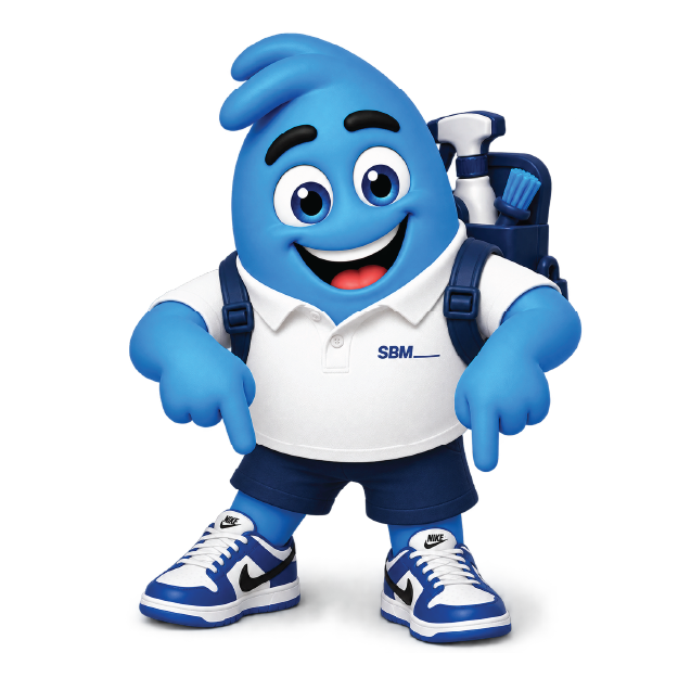 SB Marketing Mascot pointing to the contact form on mobile